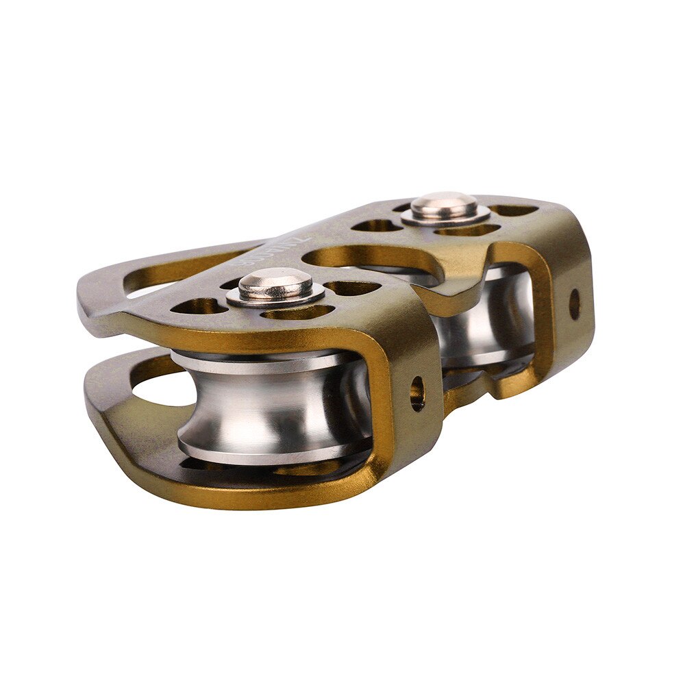 Zip Line Trolley Pulley Outdoor Rock Climbing Rescue Dual Pulley Stainless Steel Sheaves 5600lbs / 25KN