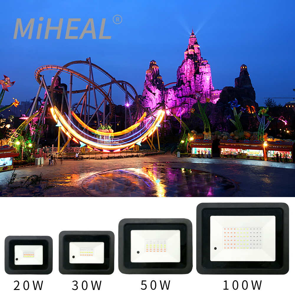 Rgb led projektør 20w 30w 50w 100w rgb projektør projektør 110v/220v udendørs havebelysning  ip68 vandtæt