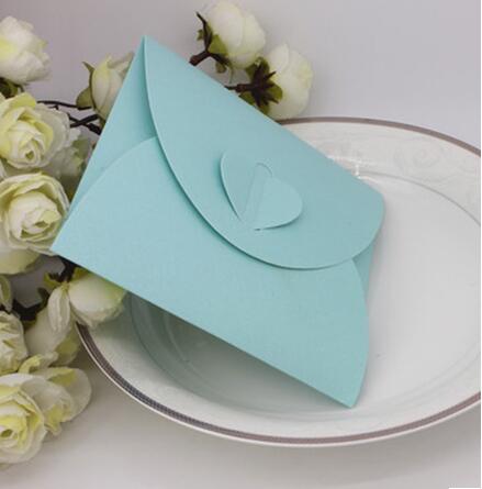 50 pcs/lot Kraft Paper Envelop 5.1x5.1inch(13x13cm) Envelpes for Invitations 5color Post Card Holder Love Heart Paper Envelope: Tiffany Blue