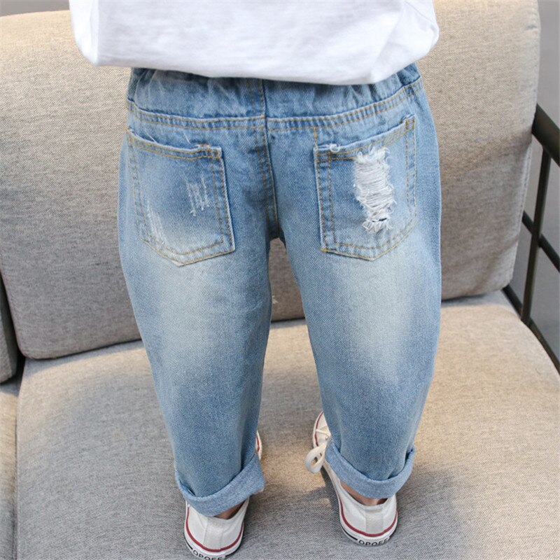 Dessin animé pentagramme déchiré jean pour filles garçons 1-6y bébé garçons jean trou Denim sarouel enfant en bas âge enfants vêtements pantalon