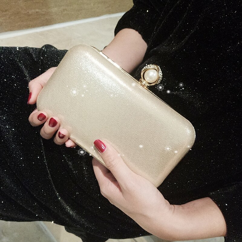 Simple Style Women Handbags PU Leather glitter Bags gold/silver Bolsas Clutch Bags For Female