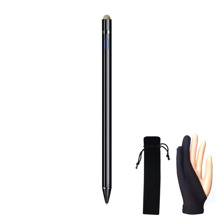 Universal for Apple Pencil iPad Touch Screen Pen Capacitive Stylus Smart Capacitive Pencil Touch Pen for IOS/Android Phone: Balck add Gloves