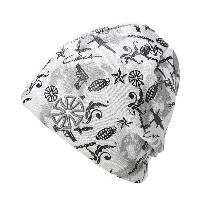 Gorros de invierno Camo Anti-terrorista para hombres y mujeres, gorros tejidos, gorros, gorros, Polar, Polar, cálido, para esquiar, Hip Hop, Beanie de calavera: Blanco