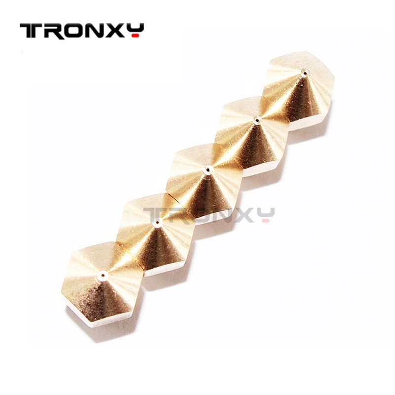 5pcs/lot 3D printer MK8 nozzle tronxy P802M P802E X3A X1 extruder size 0.2mm 0.3mm 0.4mm 0.5mm for choice free ship