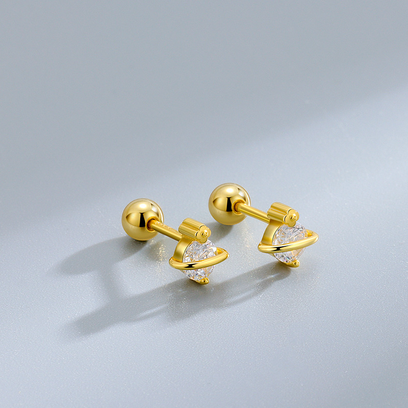 2Pcs Helix Ear Piercing Stud Earrings for Women Zircon Heart Butterfly Ear Tragus Cartilage Piercing Accessories Jewelry: Imitation Rhodium Plated