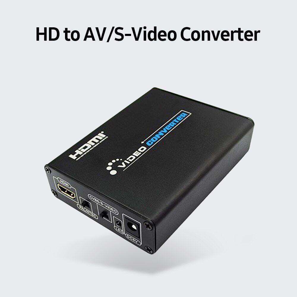 HD to AV+S-Video Converter HD Video Converter Adapter Support up to 1080P Input Resolution NTSC/PAL Standard