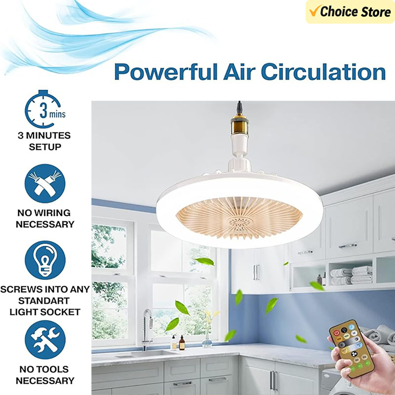 Deckenventilatorleuchte mit Fernbedienung, 2-in-1, multifunktional, modern, verstellbar, elektrisch, E27-Deckenventilator mit Licht für Zuhause