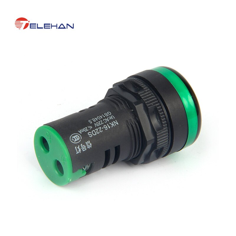 AD16-22DS, 12/24/48/110/220/380V AC/D, Dia 22mm pilot lamp, indicator lamp, signal lamp, signal indicator, panel indicator: Green