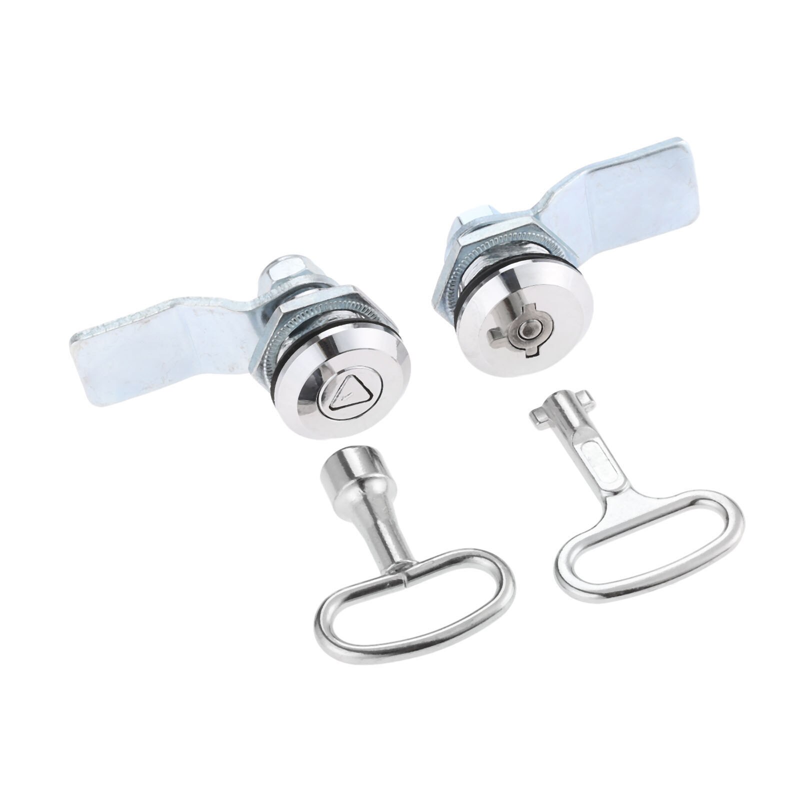 DRELD 1Pc Drawer Door Linear Triangle Lock For Door Mailbox Cupboard Cabinet +Key +Locking Plate Furniture Hardware Zinc Alloy