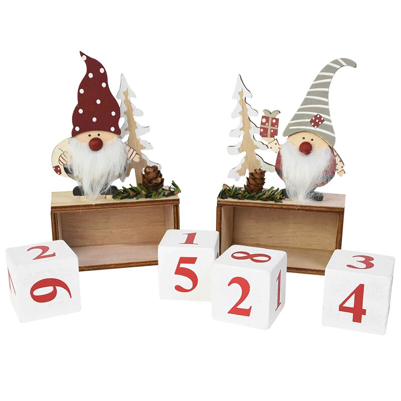 Lovely Wooden Christmas Advent Calendars Home Christmas Party Decoration Ornaments Children's Year Santa Claus Decor