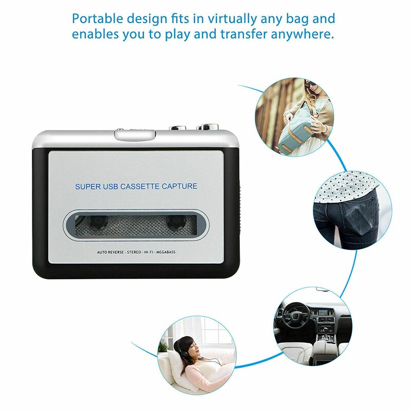 USB2.0 Portable Tape to PC Super Cassette To MP3 A... – Grandado