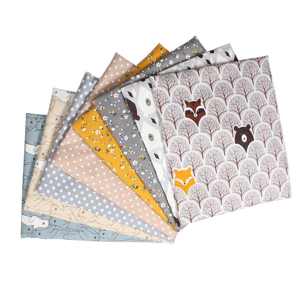 8 Stuks Cartoon Print Katoen Stof Patchwork Naaien Doek Diy Handwerk Quilten Stof