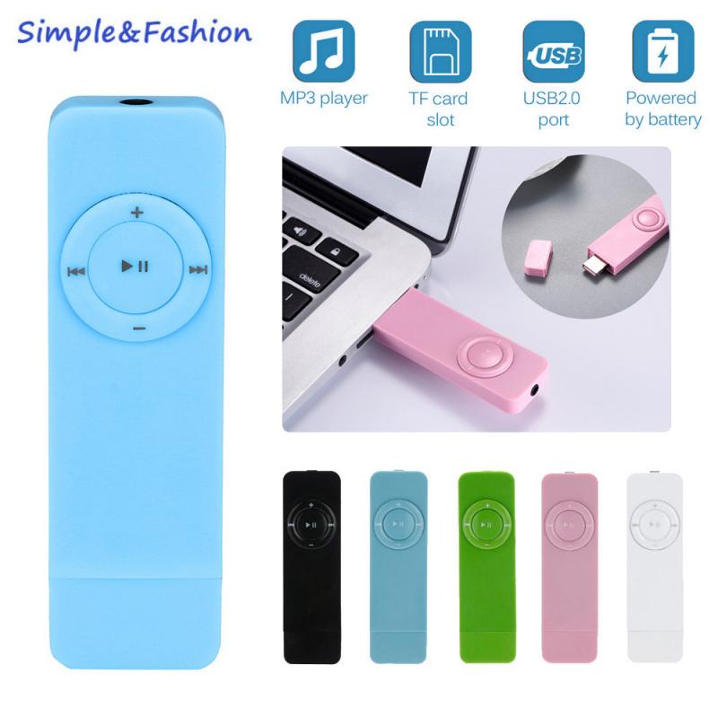 Draagbare usb in-line sport  mp3- speler lossless sound muziekspeler ondersteunt micro sd tf-kaart sportmuziek  mp3- speler snoepkleur