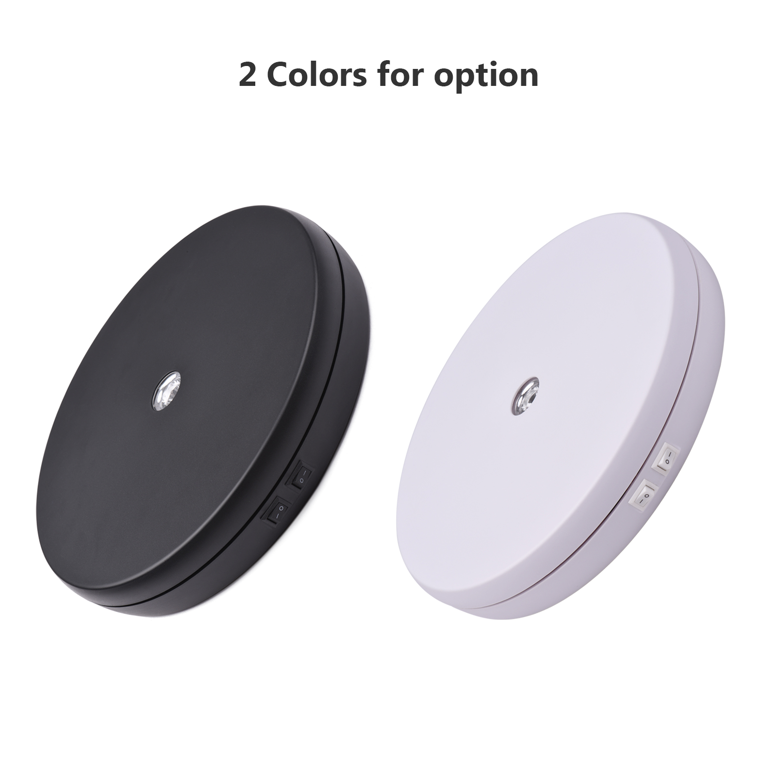 Electric Motorized Photography Turntable 360 Degree Rotatable Display with LED Light for Product Shooting Jewelry Watch Display