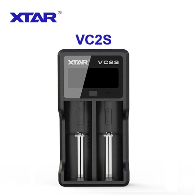 XTAR VC2 VC2 más VC4 VC2S VC4S cargador de batería para 10440/16340/14500/14650/18350/18500/18650/18700/21700/20700/17500: VC2S