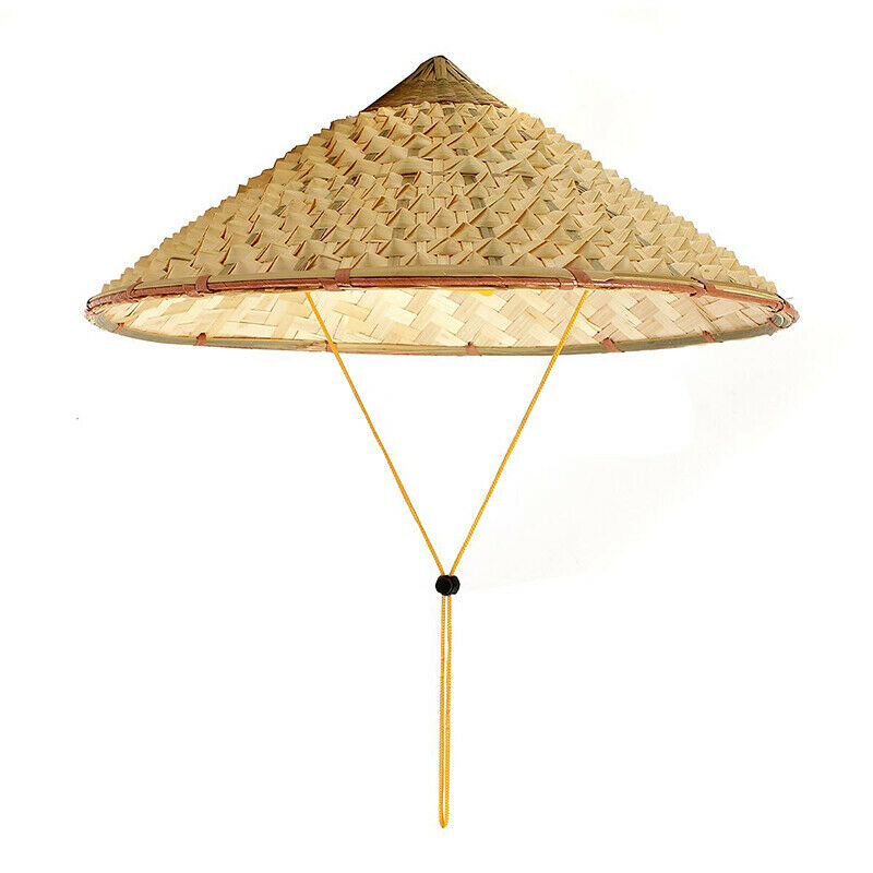 Vietnamese Japanese Coolie Straw Bamboo Cone Sun Hat Garden Farmer Fishing