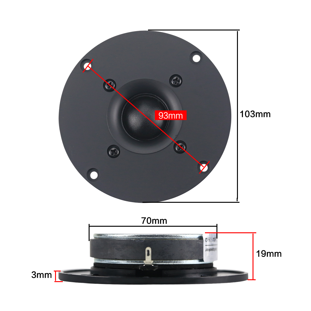 GHXAMP 4 Inch Tweeter Speaker Unit HIFI Terble Loudspeaker 60W 8ohm Silk Film Single Magnetic Type Super High Pitch 2PCS