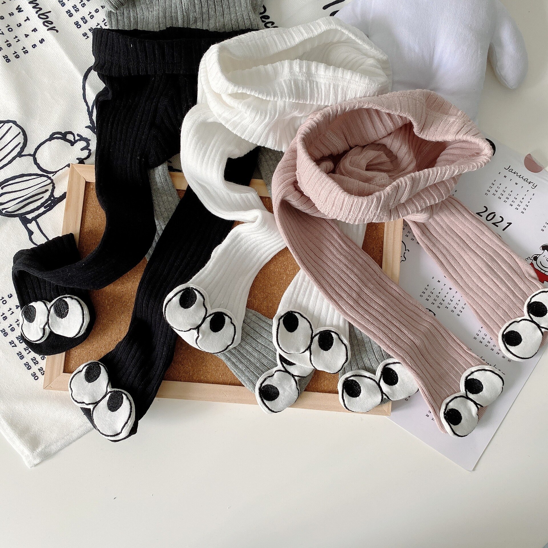 Herbst Gestrickte freundlicher Strumpfhosen Baumwolle Doppel Nadel Strumpfhosen Für Mädchen Niedlichen Ebene Baby Mädchen Kleinkind Winter Strümpfe