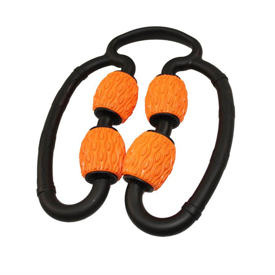 Yoga massage roller u form triggerpunkt för arm ben nacke muskel roller ball tissue för fitness gym yoga pilates sport 4 hjul: Orange