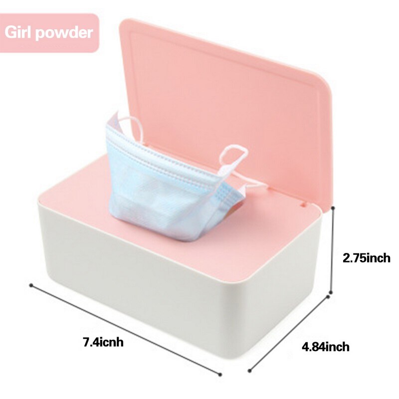 Tissue Box Keep Mask Box Wipes Napkin Storage Boxes Kitchen Bathroom supplier Paper Cases Mask Box Save Organizer: whitexpink
