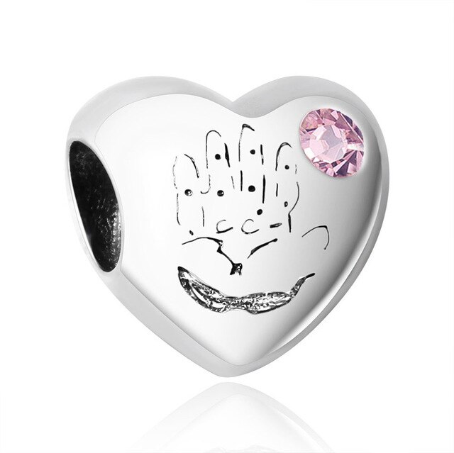 100% 925 Sterling Silver Classic Heart Shape 15 Charm Beaded Bracelet DIY Accessories Beaded: 1561