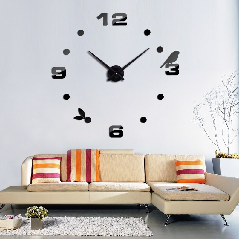 Specialtilbud ur vægure reloj de pared horloge ur stort dekorativt akryl spejl kvarts stue