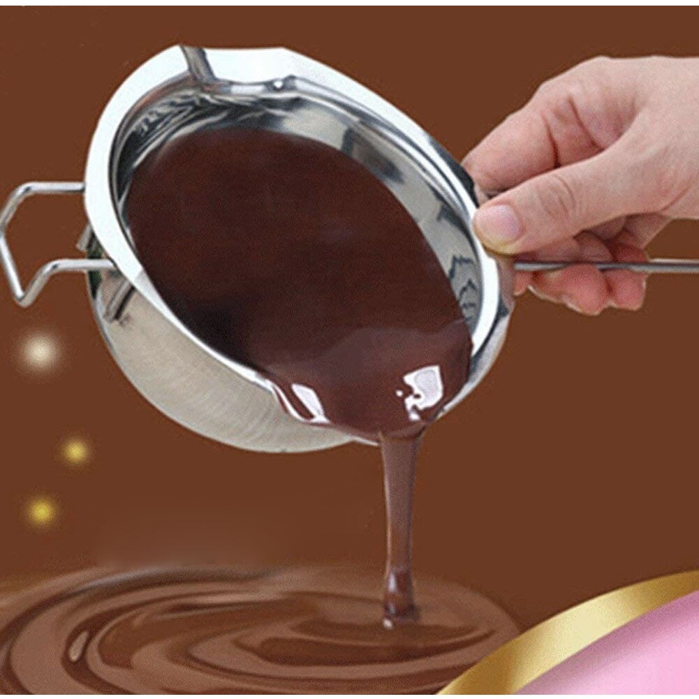 600Ml Melting Pot Rvs Dubbele Boiler Met Hittebestendig Handvat Zilver Voor Wax Kaars Boter Chocolade Kaas Gereedschap