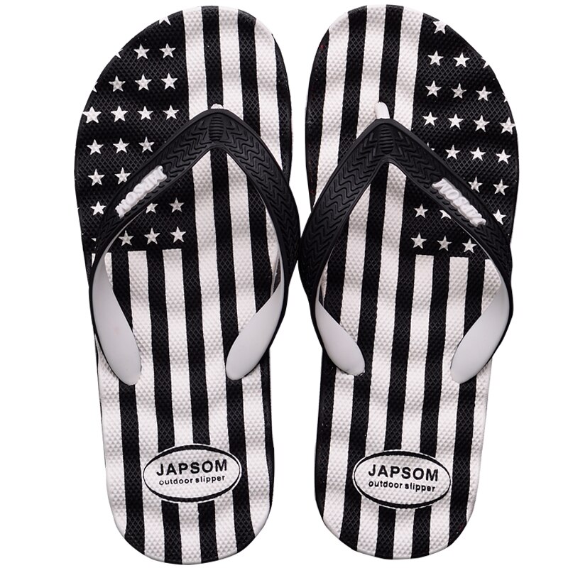 Aankomst Mannen Zomer Slippers Schoenen Strand Sandalen Mannelijke Slippers Flip-Flops Water Sandalen Schoenen Voor Mannen sandalia: BLACK WHITE / 7
