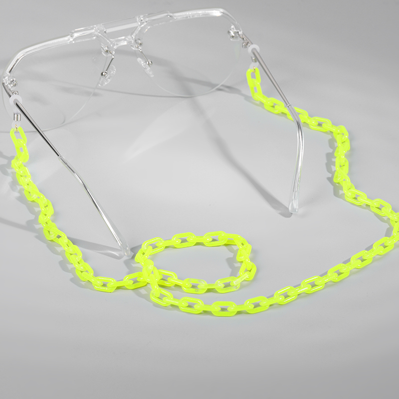 Mehrfarbige Acryl Brillen Kette für Lesen Frauen Eyewears Zubehör Sonnenbrille Kette Schnur Halfter Nacken Gurt Seil: Gelb