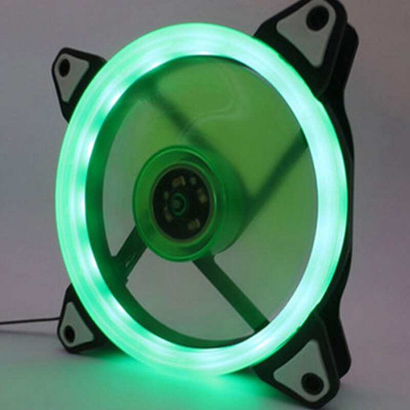 Desktop Computer Case Cooling Fan 12Cm Stille Met Light Emitting Kleurrijke Kleur Veranderende Dubbele Halo Host