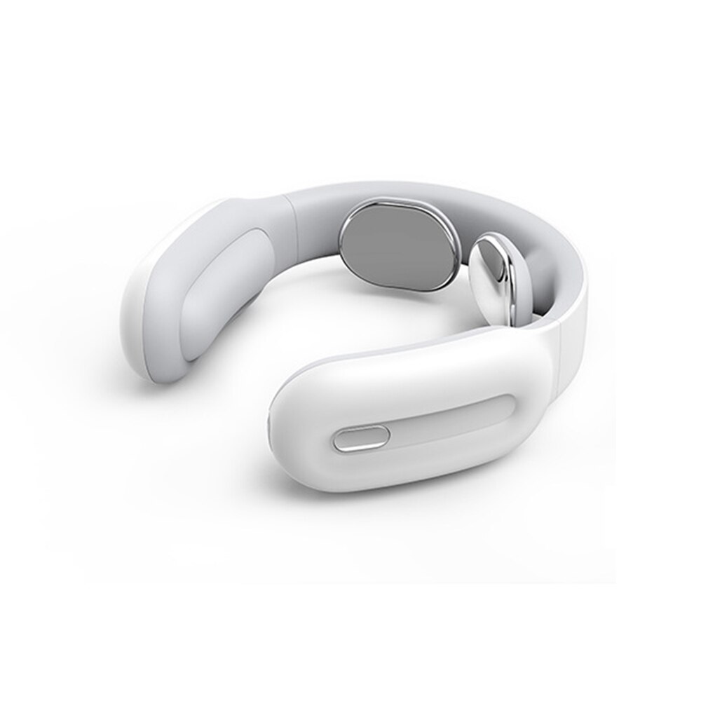 Smart EMS 6 Heads Neck Massager Shoulder Cervical Massager Micro-current Electric Compress Pulse Neck Protector Pain Relieve: Type B White