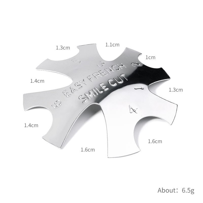 Cortador de uñas de acero inoxidable con forma ovalada, plantilla para manicura francesa, 8 tamaños, 1 unidad, novedad de