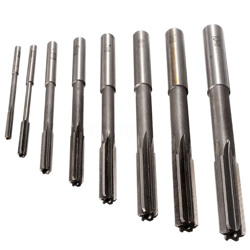 8 stücke HSS H8 Gerade Schaft Spannen Maschine Reibahle Fräsen Cutter Tool Set 3/4/5/6 /7/8/9/10mm