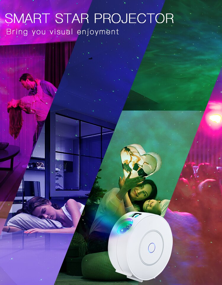 Tuya WiFi Smart Star Projector Galaxy for Party APP Control Smart Home Nebula Projector works for Google Home Alexa