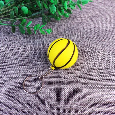 Sports Basketball Model Ball Toys PU Soft Basketball Small Football Rugby Baseball Love Keychain Pendant: Red