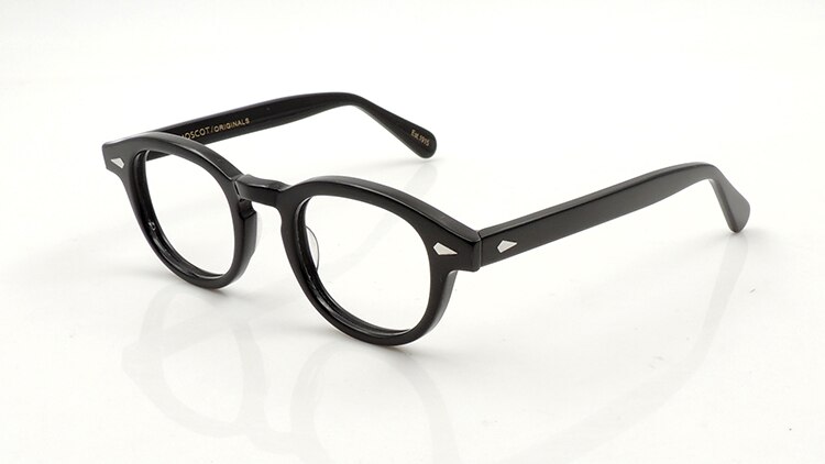 Gafas ovaladas de acetato vintage para hombres, montura de gafas de óptica con gradiente para Miopía: black