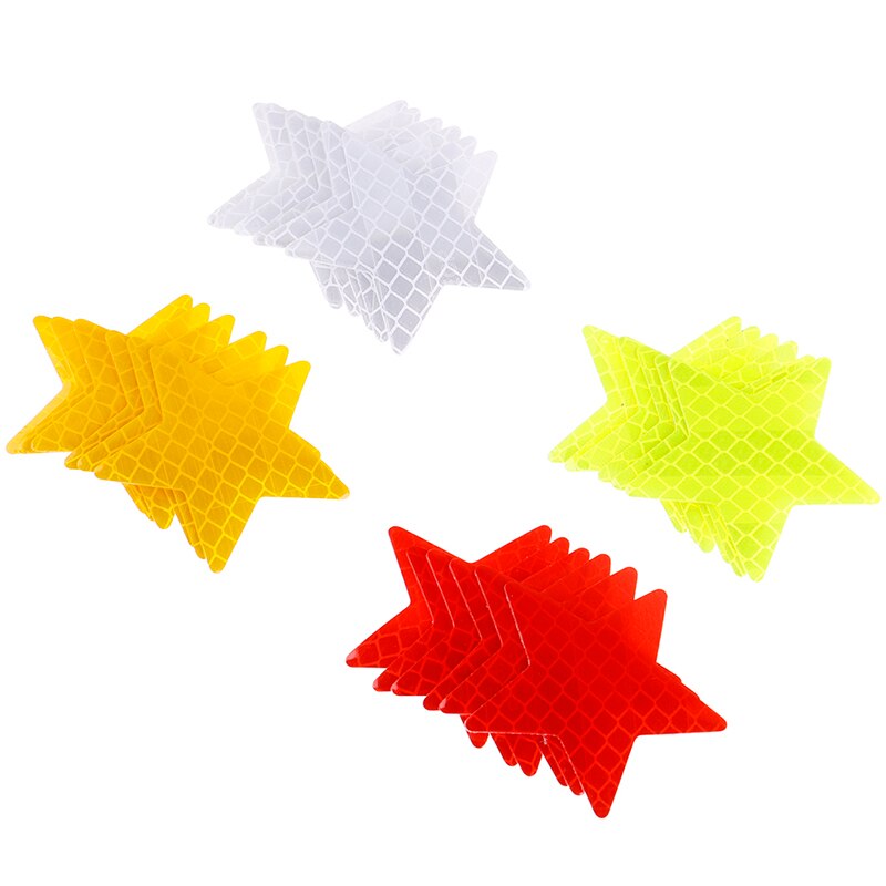 4 Stck Reflektor Aufkleber Decals Pentagramm Reflektierende warnen Streifen Band Auto Styling Auto Stoßstange Reflektierende Streifen Sichere Stern