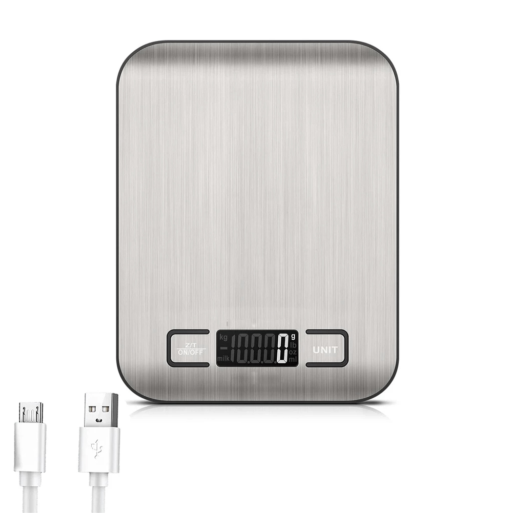 5Kg Kitchen Digital Scale Stainless Steel Mini Precision Weight Scale 0.1g Portable Weights Scale Cooking Baking Measuring Tools: Light Grey
