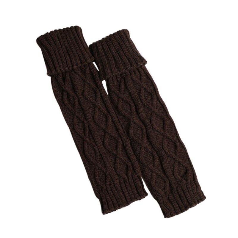 Strikket uld varm leggings i den lange sektion af de rhombiske støvler benvarmere efterår og vinter fødder sæt bunker af sokker benvarm: Sc