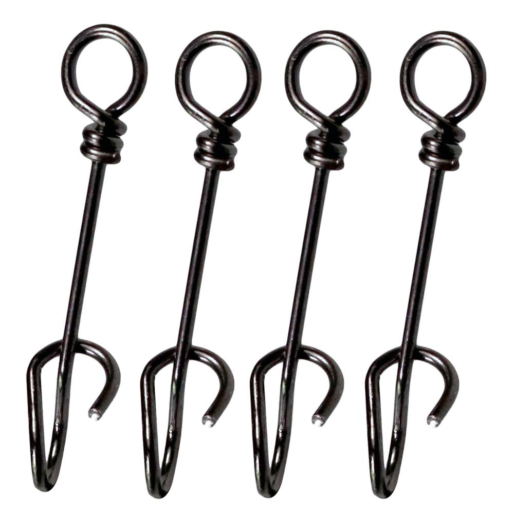 100Pcs/Set Fishing Spring Clip Snap Clamp Buckle Pins Stainless Steel Fishing Swivel Snaps Spring Connector Bass Fishing Tackle