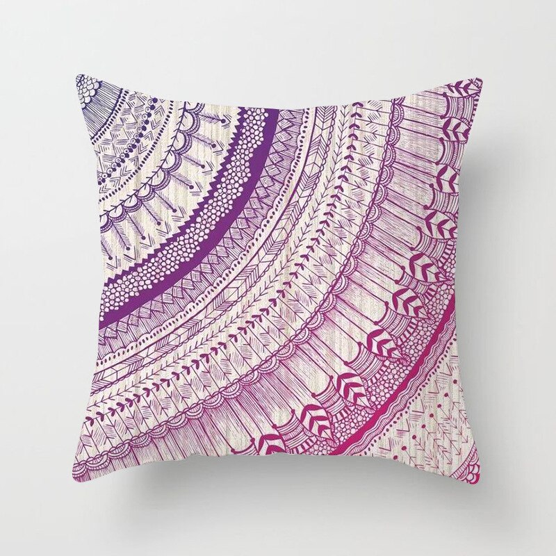Housse de coussin carrée en velours avec imprimé Mandala, décoration de la maison, style nordique rétro, peau de pêche, taie d'oreiller: Orange