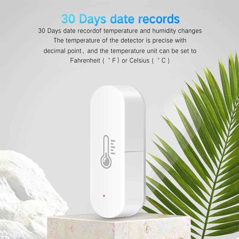 Ewelink ZigBee Sensor inteligente de temperatura y humedad alimentado por batería Control por aplicación termómetro higrómetro controlador para Alexa Google