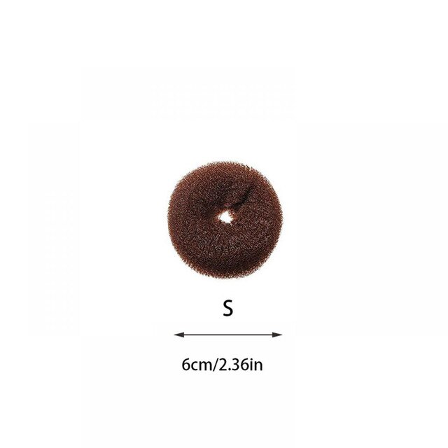 Donut de espuma mágica para hacer moños en el pelo, anillo grande fácil, herramientas de estilismo para el cabello, accesorios para el cabello para niña y mujer: Coffee-S