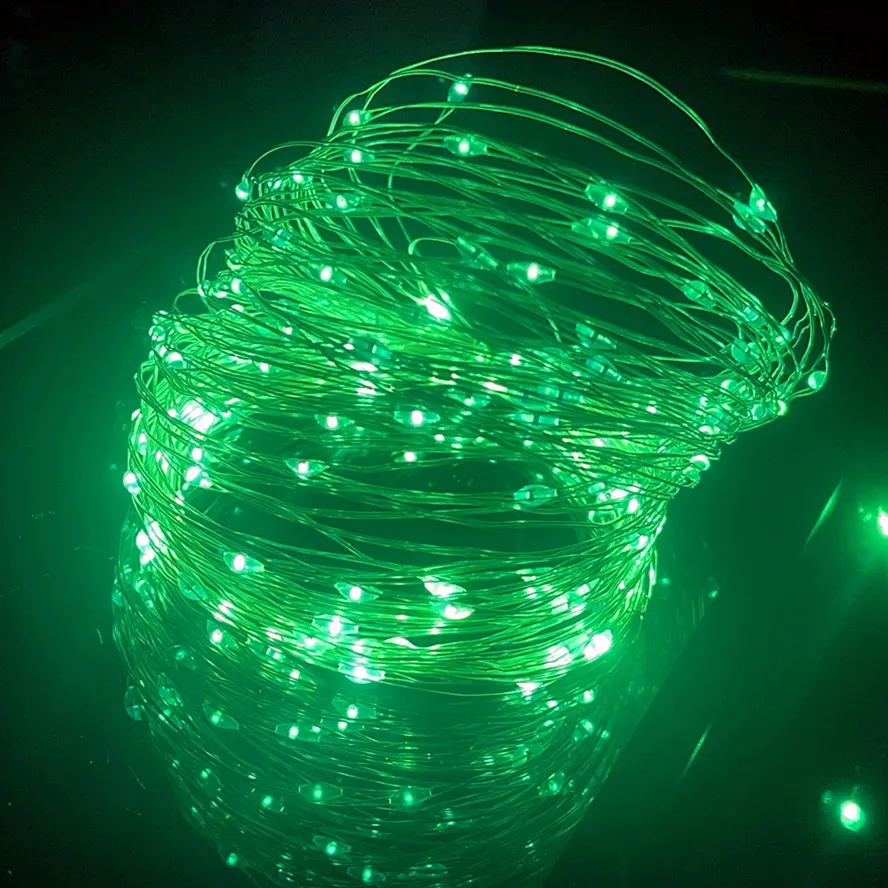 Cadena de luces LED de alambre de cobre, caja de batería, iluminación de vacaciones, decoración de de boda y Navidad, 1M, 2M, 5M, 10M, 20M: RGB / 13 W