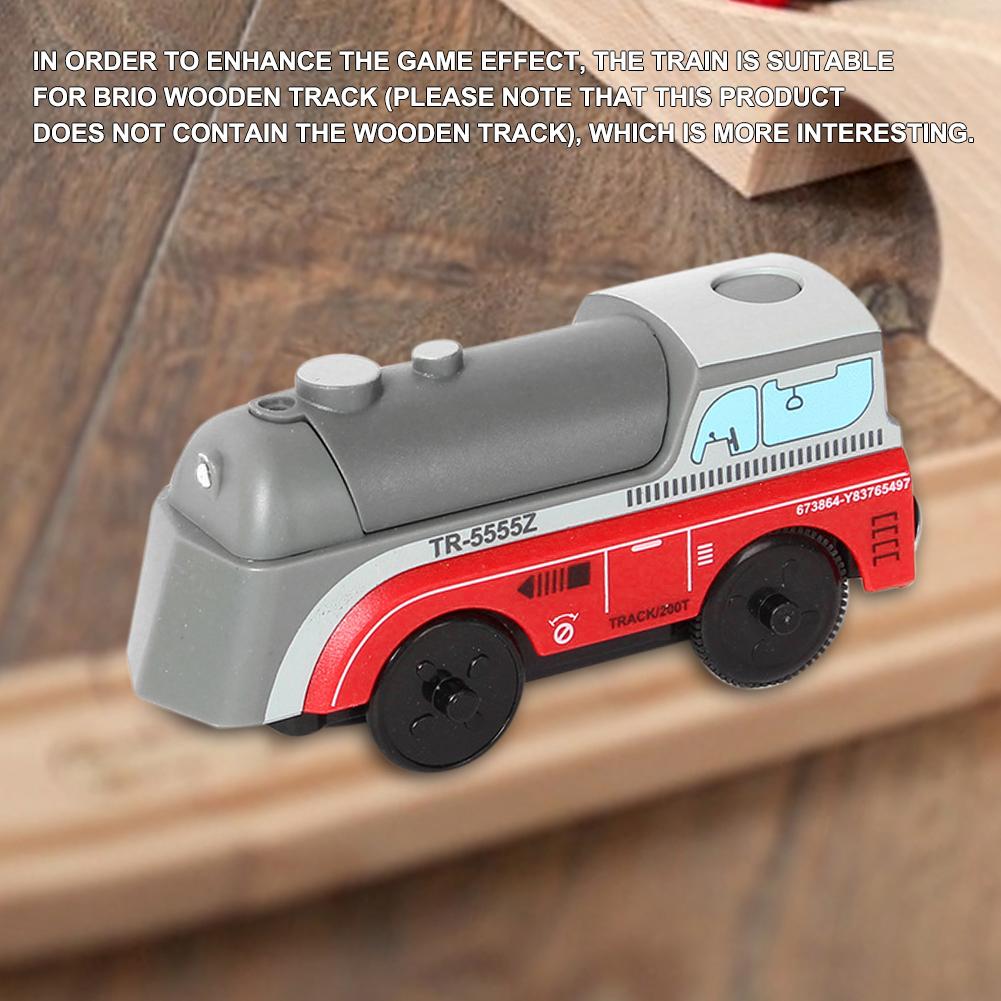 Nuovo trenino giocattolo alimentato a batteria treno motore bambini ferrovia in legno treno elettrico compatibile pista in legno tutti i tipi opzionale