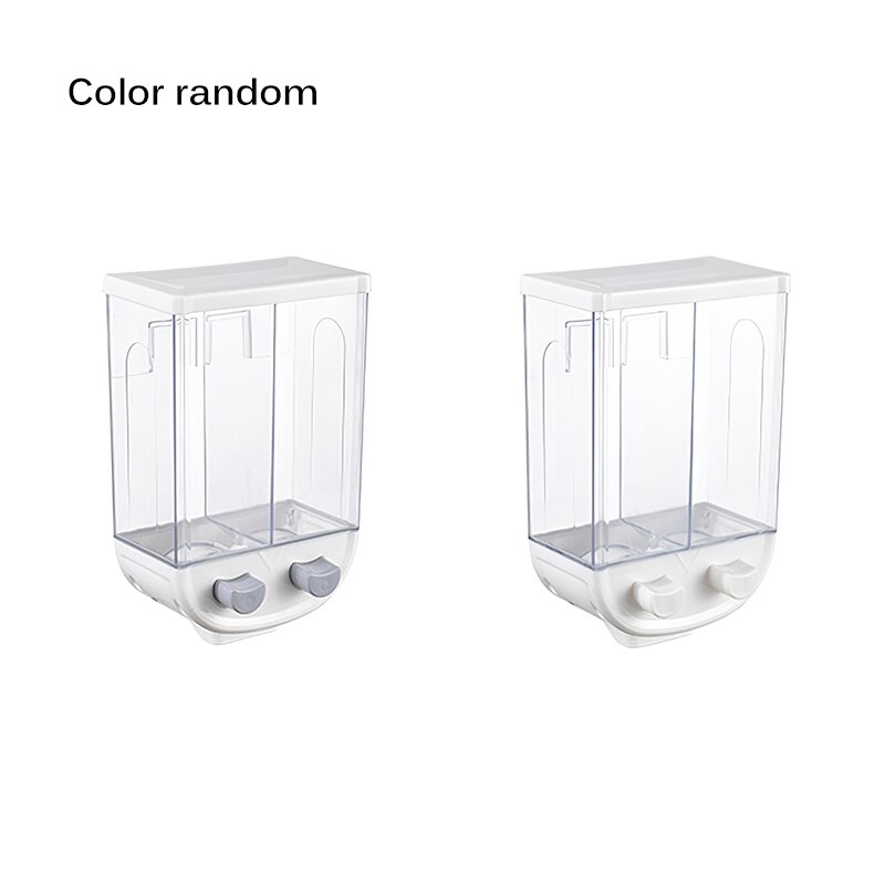 Wall Mounted Press Cereals Dispenser Grain Storage Box Dry Food Container Organizer Kitchen Accessories Tools