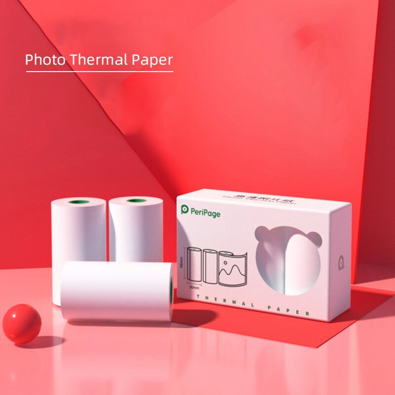 Mini Thermal Printer 5.7*3*3cm Sensitive Adhesive Sticker Printing Paper With 3Rolls For Phontos Print Paper