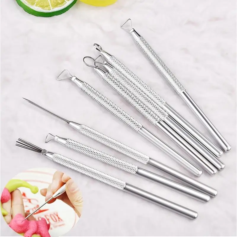 Herramientas de arcilla polimérica de aleación de aluminio, herramientas de escultura de cerámica, cinta de tallado, extremo de alambre, juego de herramientas de arcilla para detalles, 6 uds.: Verde claro