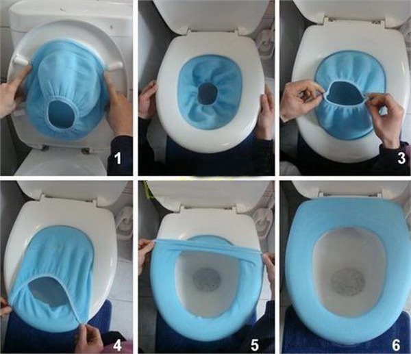 Toilettensitzbezug Mit Reißverschluss - Flanell Winter-Abdeckung Waschbar