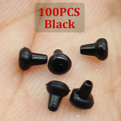 Topes de gancho para pesca de carpa, accesorios de pesca de carpa, cuentas de mango, tapones para ganchos deslizantes, cuentas de goma para herramientas de aparejo de cabello de carpa, 100 Uds.: 100PCS Black